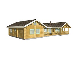 Эскиз деревянного дома H-210r-21 из бревна или лафета